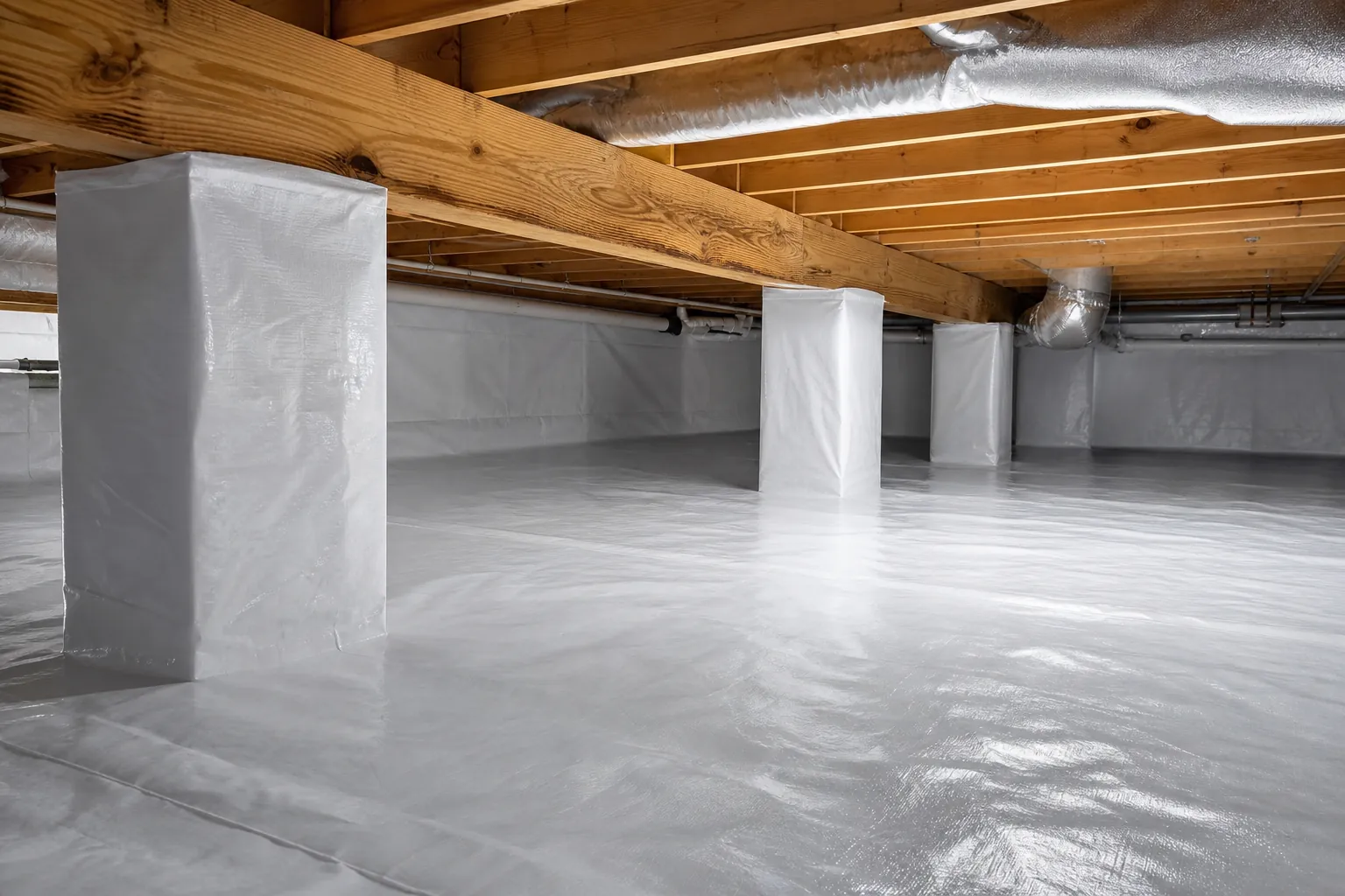 Editorial illustration of Understanding crawl space encapsulation costs in Greensboro in North Carolina