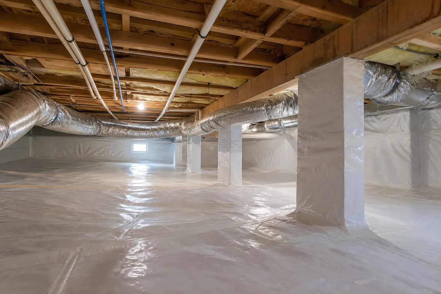 Editorial illustration of Crawl space encapsulation for Greensboro homes in North Carolina
