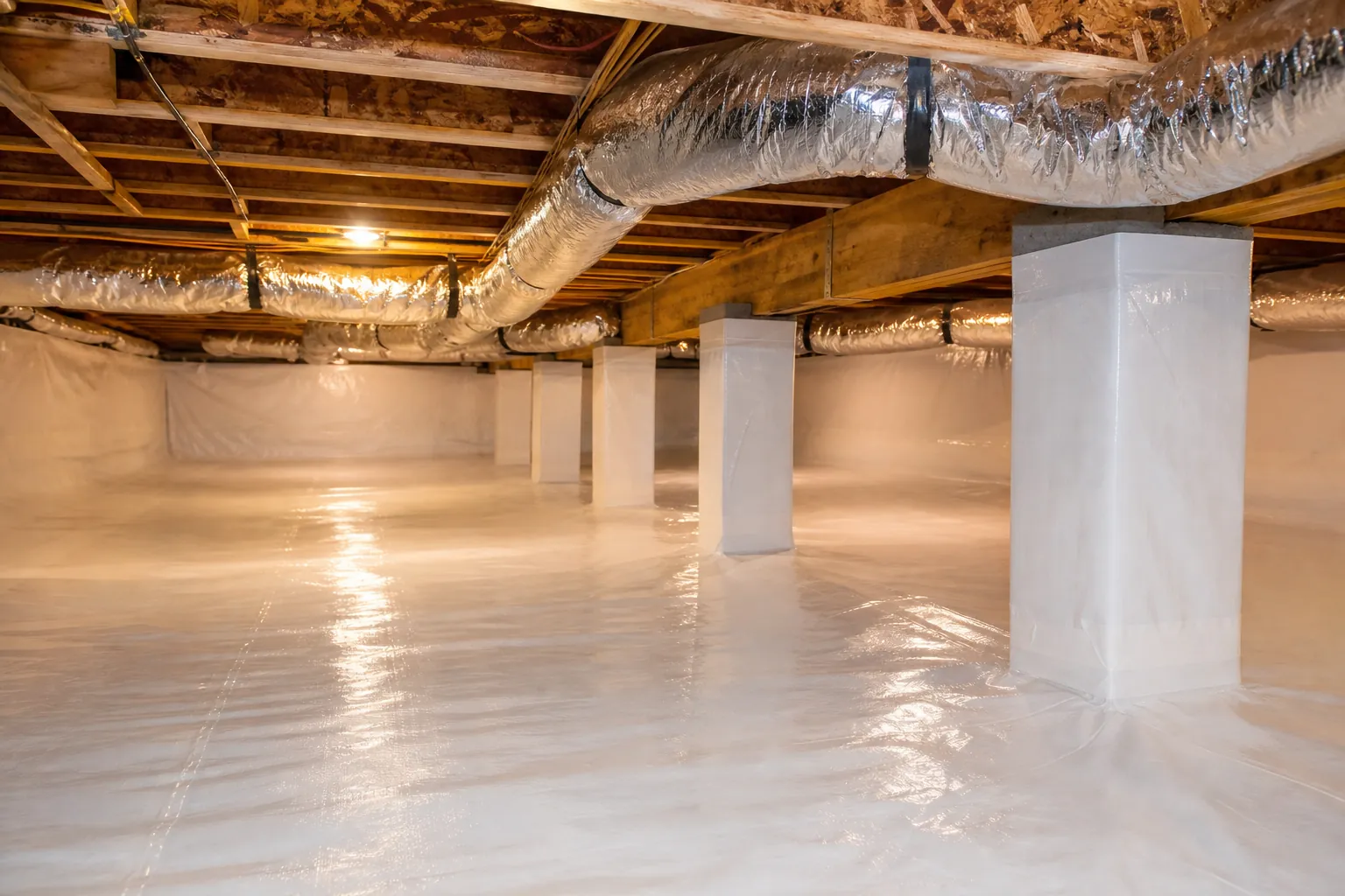 Editorial illustration of What Crawl Space Encapsulation Includes in North Carolina