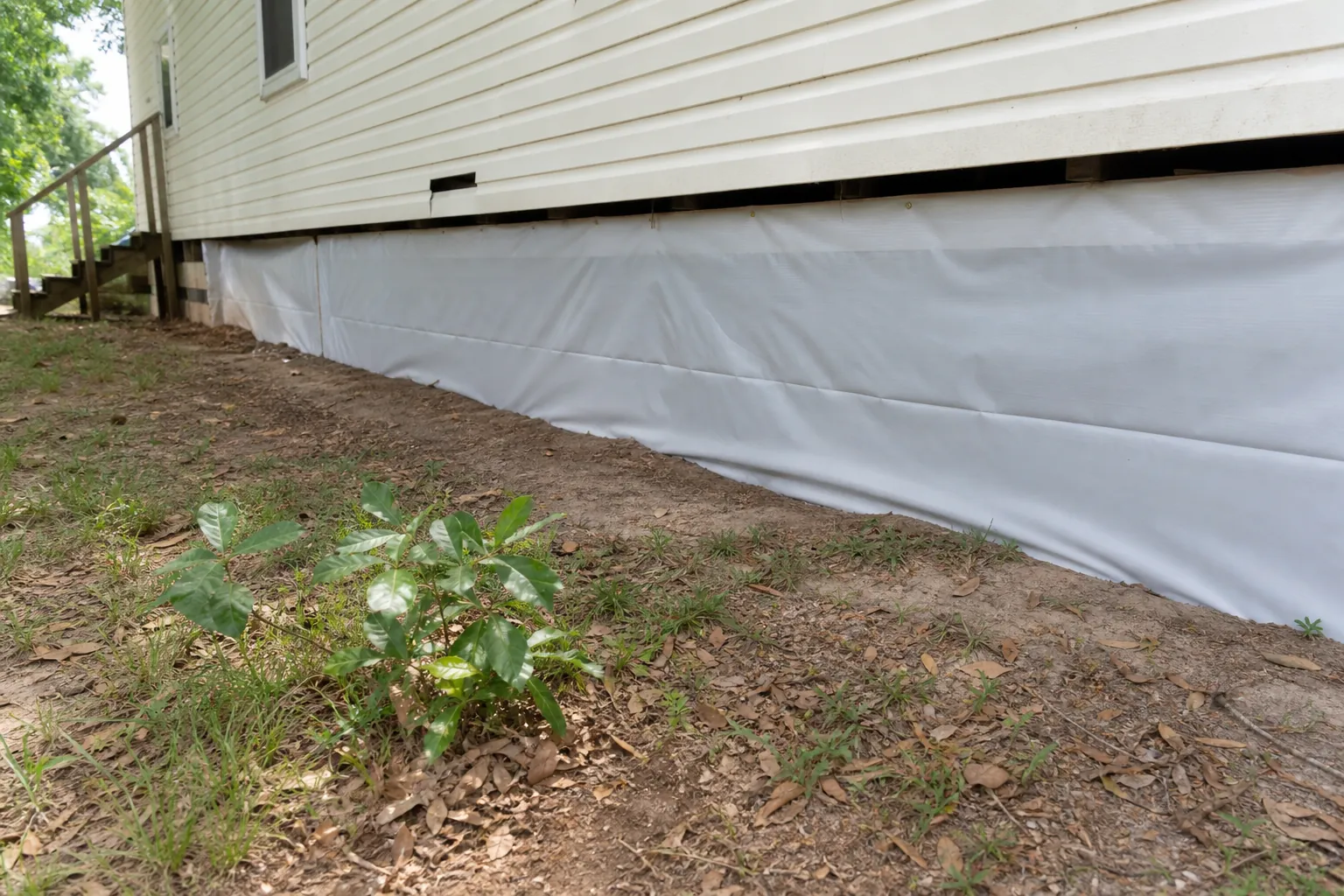 Editorial illustration of Crawl space encapsulation for North Carolina mobile homes