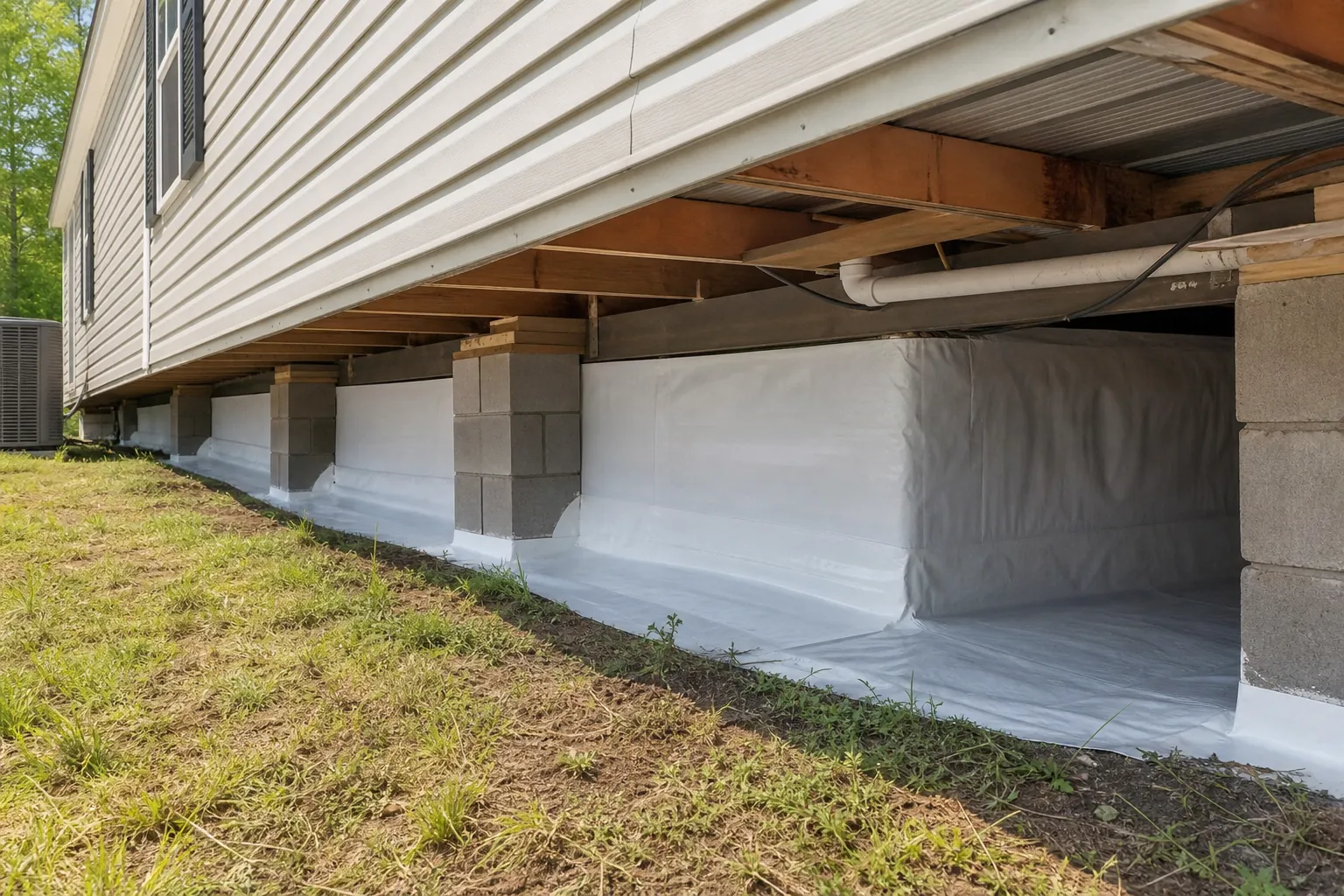Editorial illustration of Why Mobile Home Crawl Spaces Need Special Attention in North Carolina