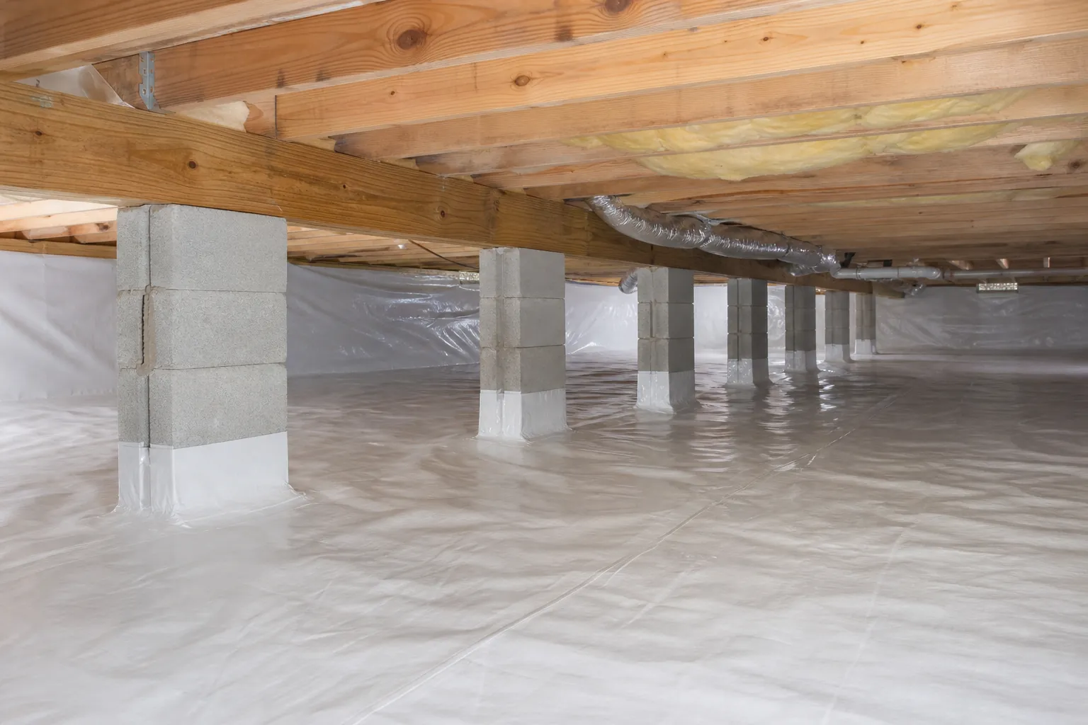 Editorial illustration of Planning crawl space encapsulation for new construction in North Carolina