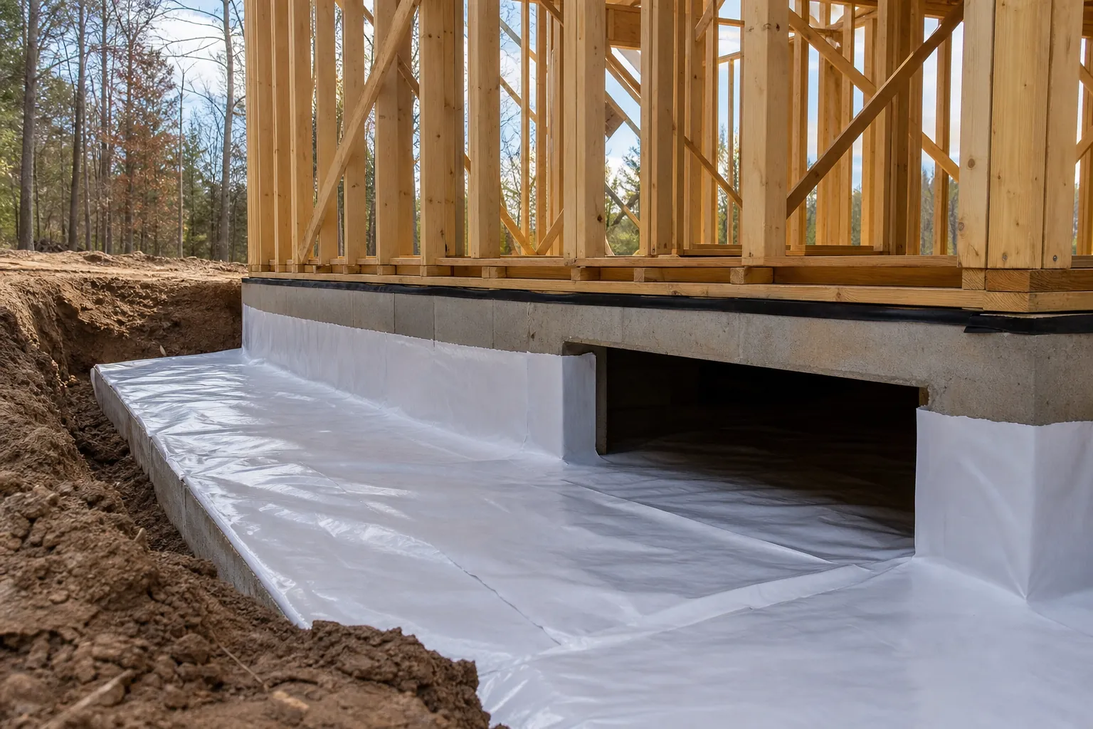 Editorial illustration of Why New North Carolina Homes Need Moisture Planning