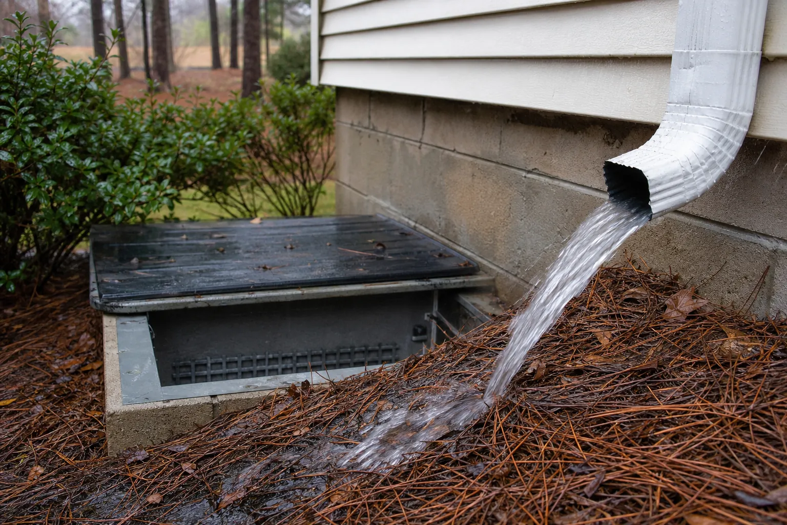 Editorial illustration of Direct Roof Runoff Away From the Opening in North Carolina