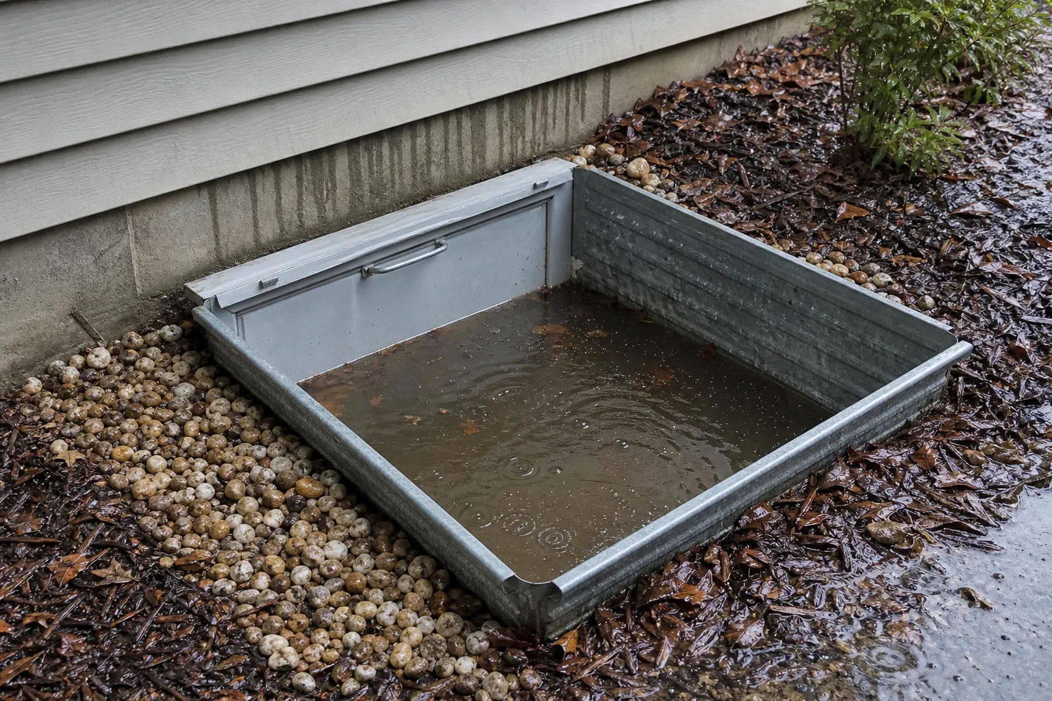 Editorial illustration of How Can I Keep an Exterior Crawl Space Access Well From Flooding? in North Carolina
