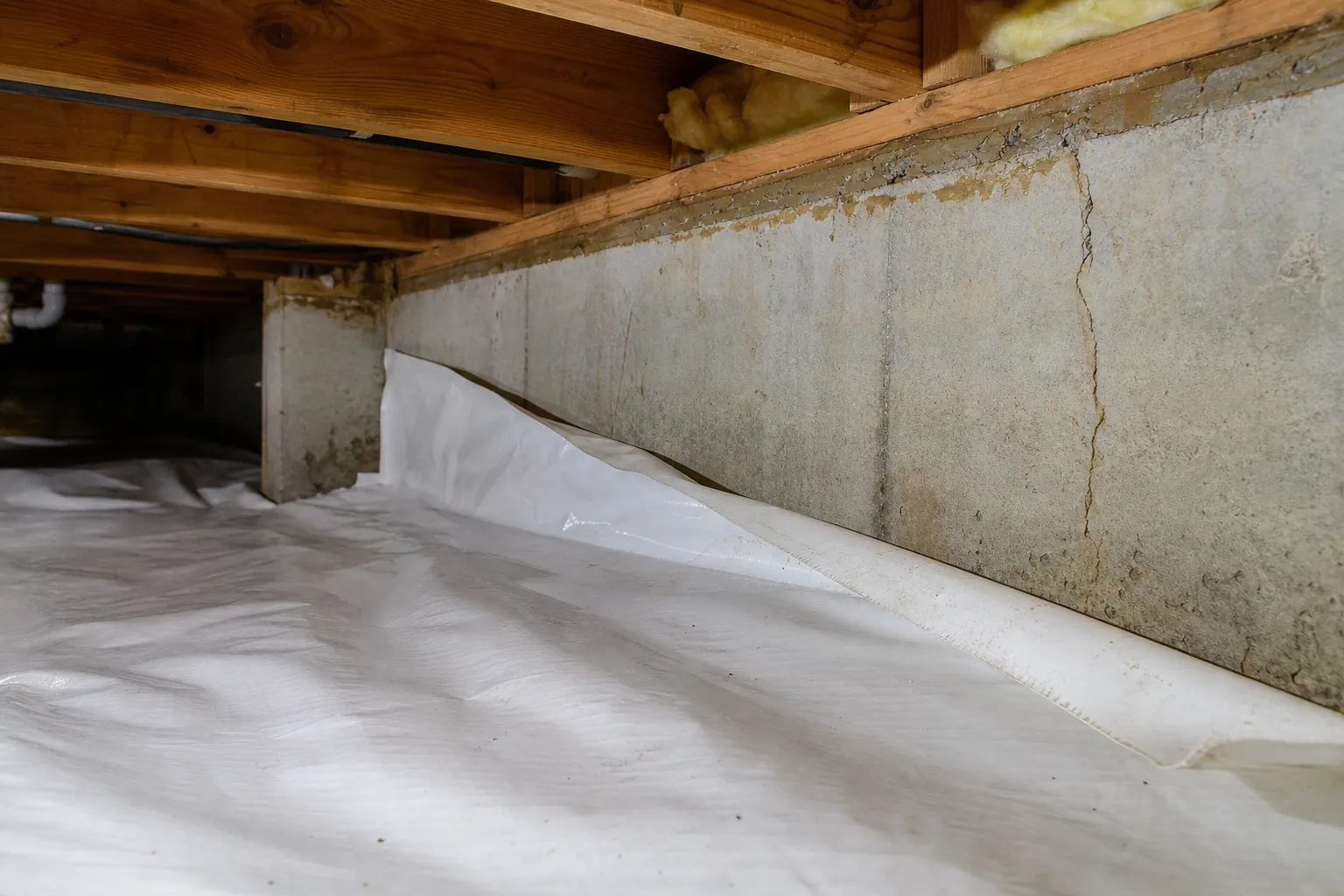 Editorial illustration of Why Is My Crawl Space Liner Pulling Away From the Foundation Wall? in North Carolina