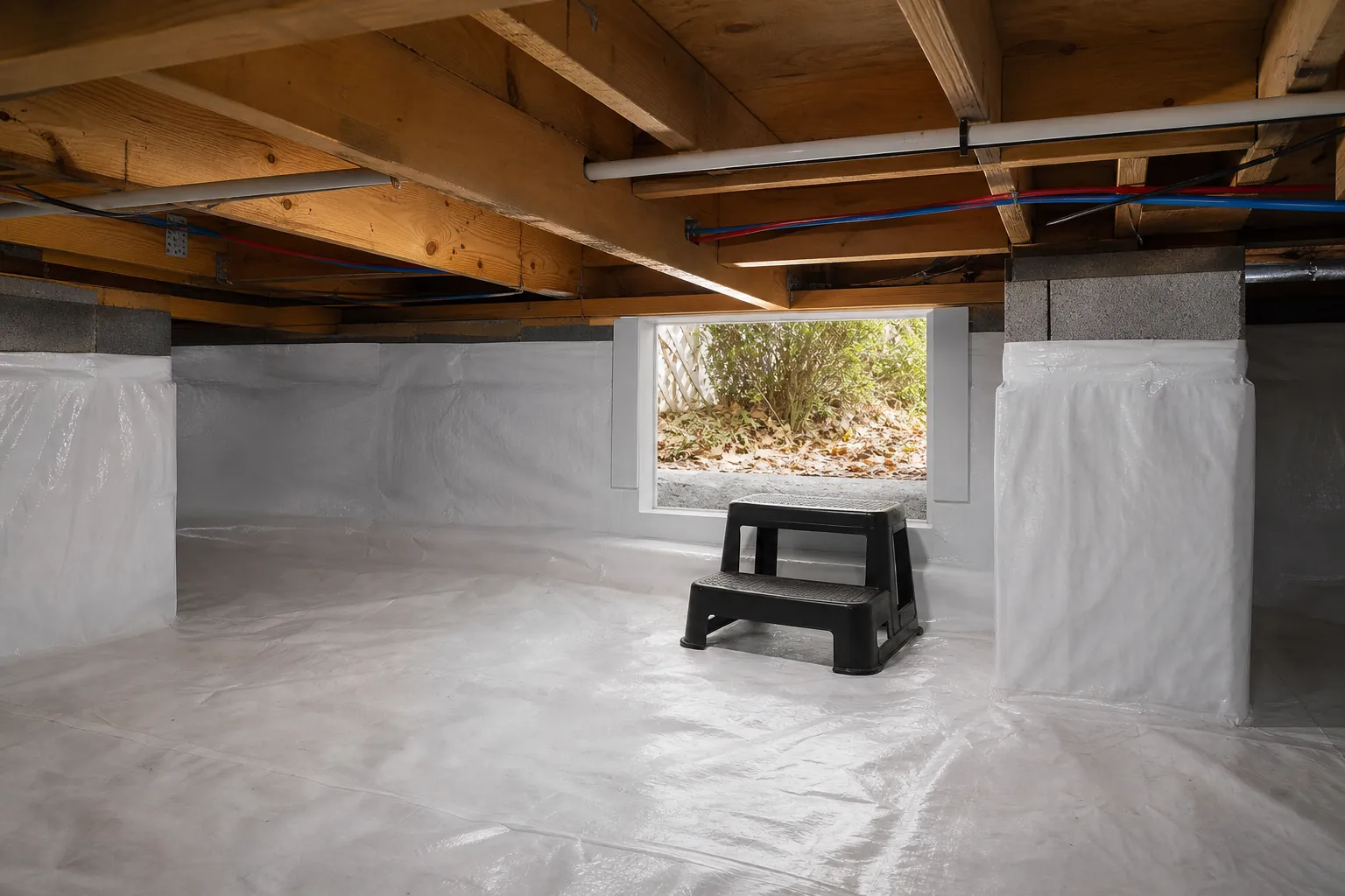 Editorial illustration of Plan a Safe Route for Crawl Space Access in North Carolina