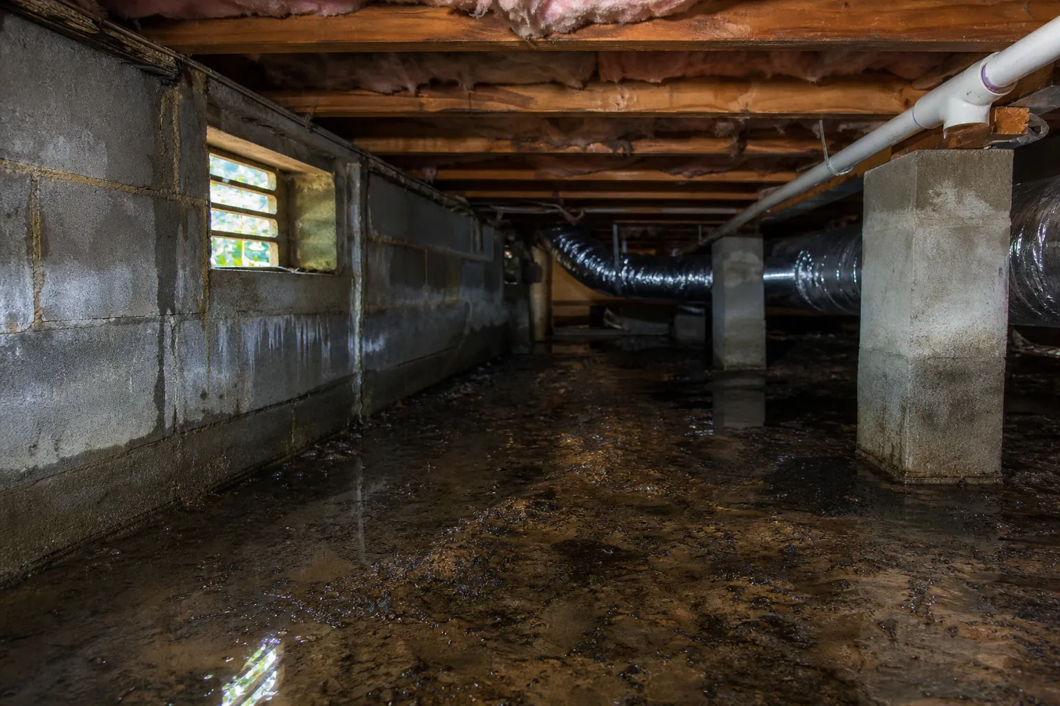 Editorial illustration of Why Chapel Hill crawl spaces develop moisture problems in North Carolina