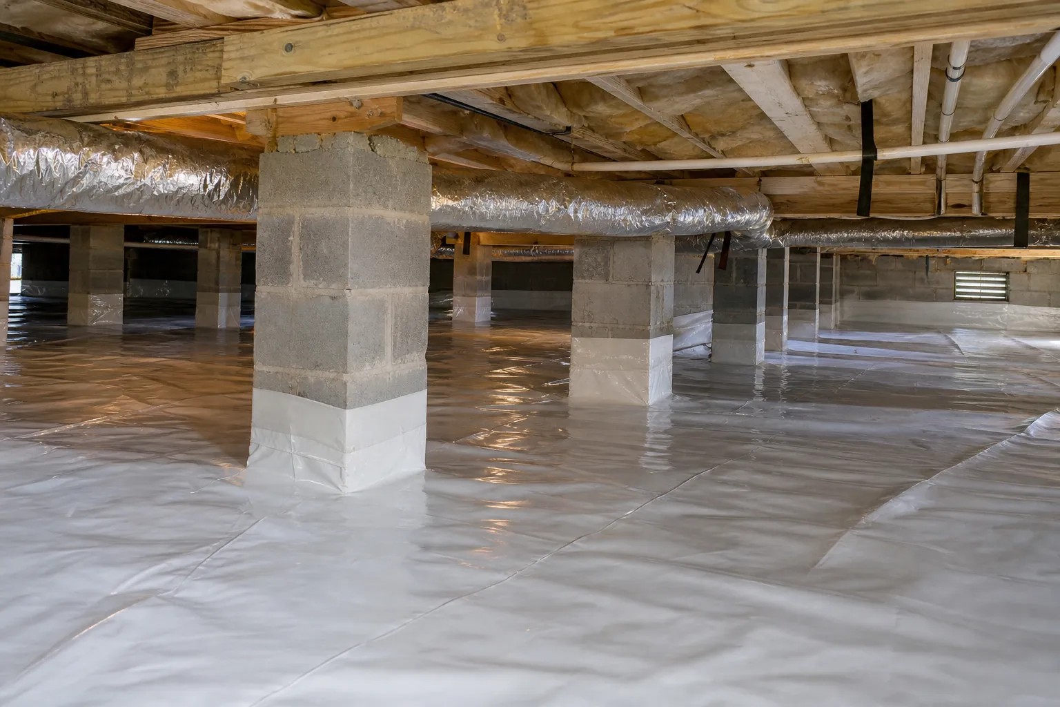 Editorial illustration of Why Wilmington crawl spaces need moisture protection in North Carolina