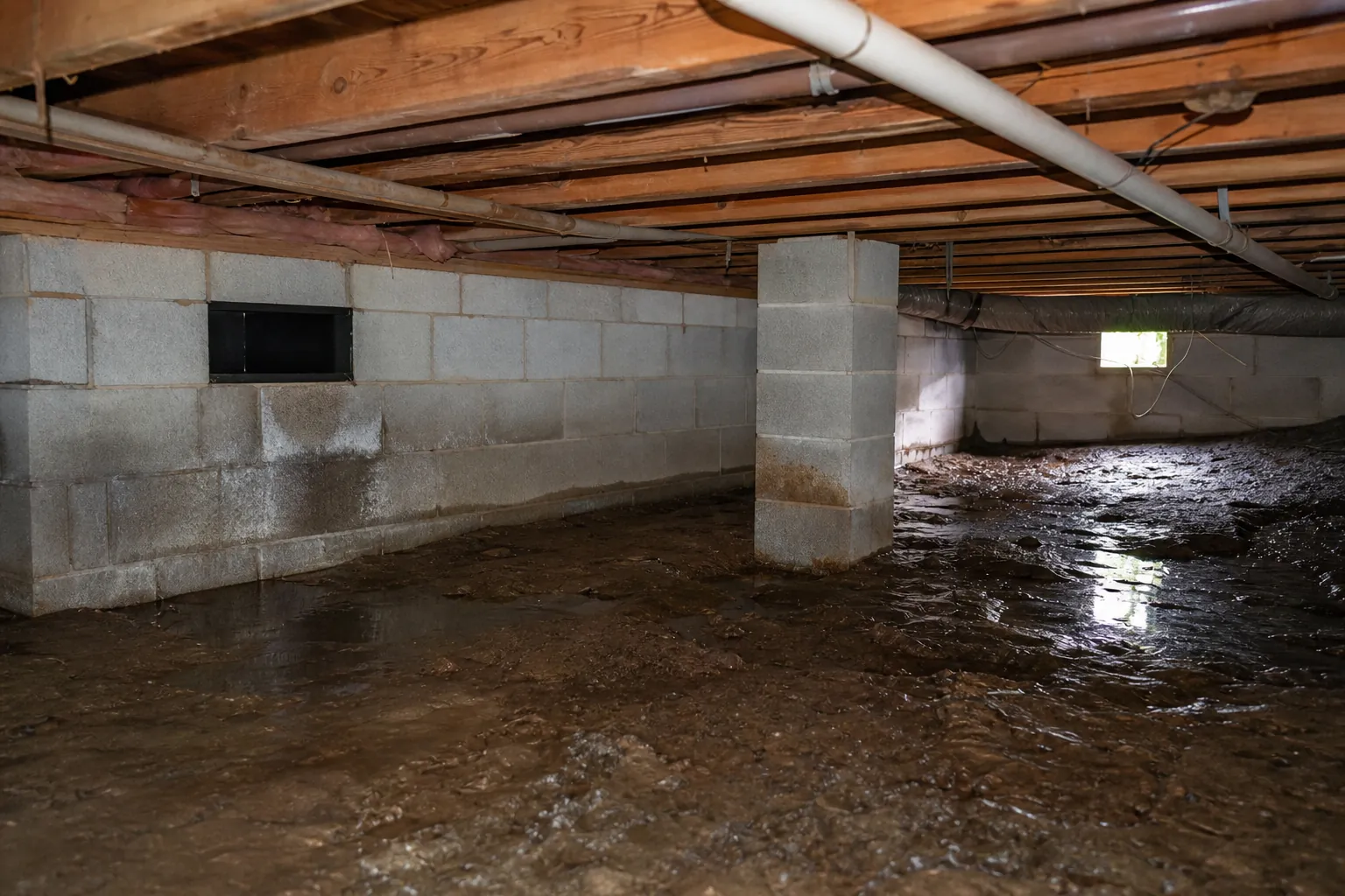 Editorial illustration of Why Fayetteville Crawl Spaces Develop Moisture Problems in North Carolina