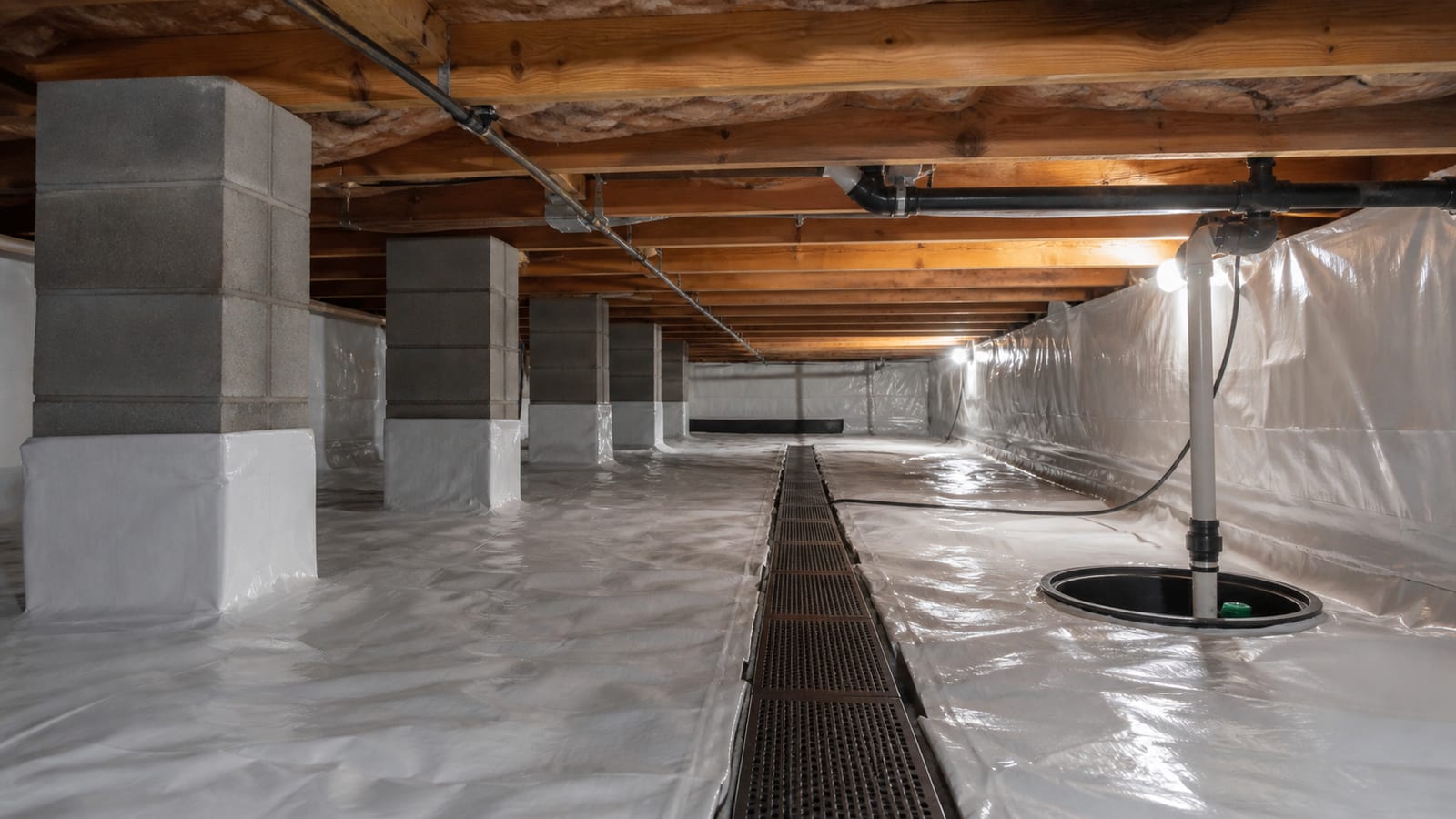 Contractor inspection for crawl space waterproofing near Fuquay-Varina