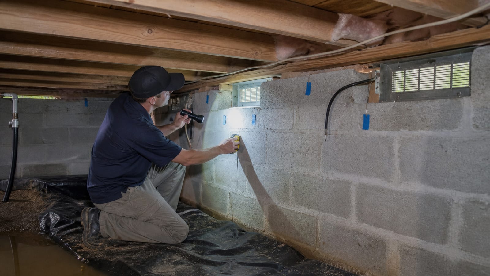Lillington crawl space inspection documenting vent and access openings