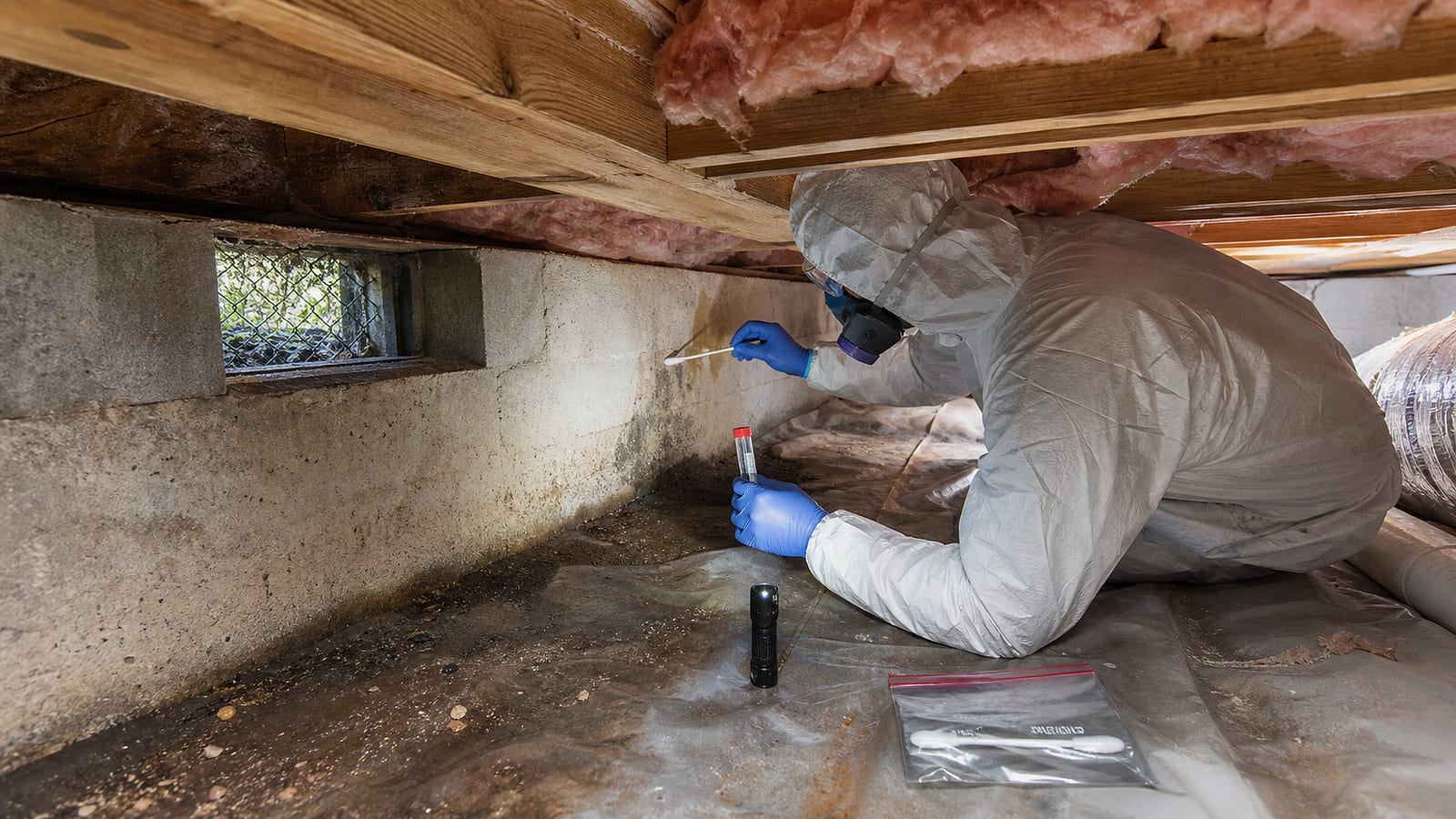 Crawl space cleaning company scope review for a North Carolina crawl space