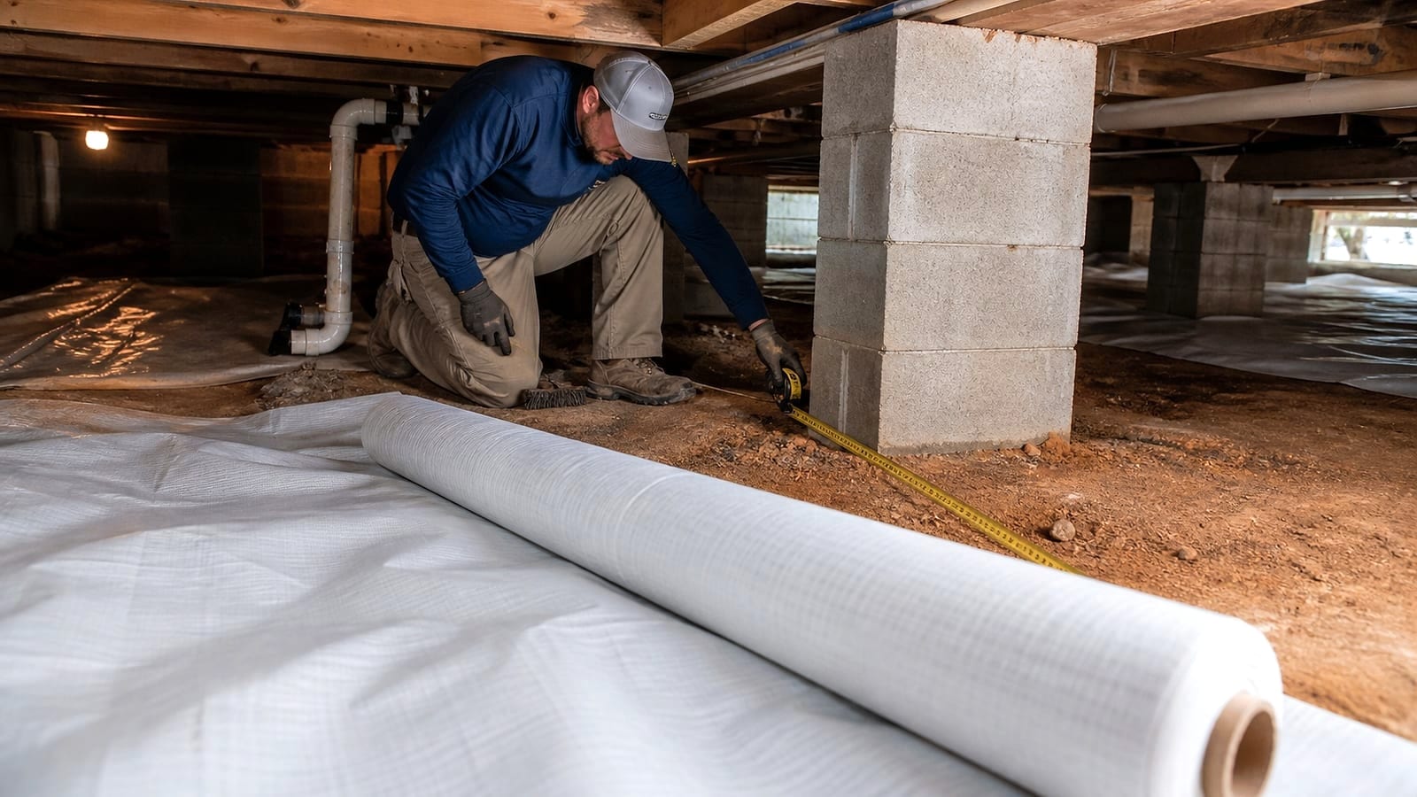 Crawl space encapsulation estimate inspection and scope review for a Garner, North Carolina crawl space