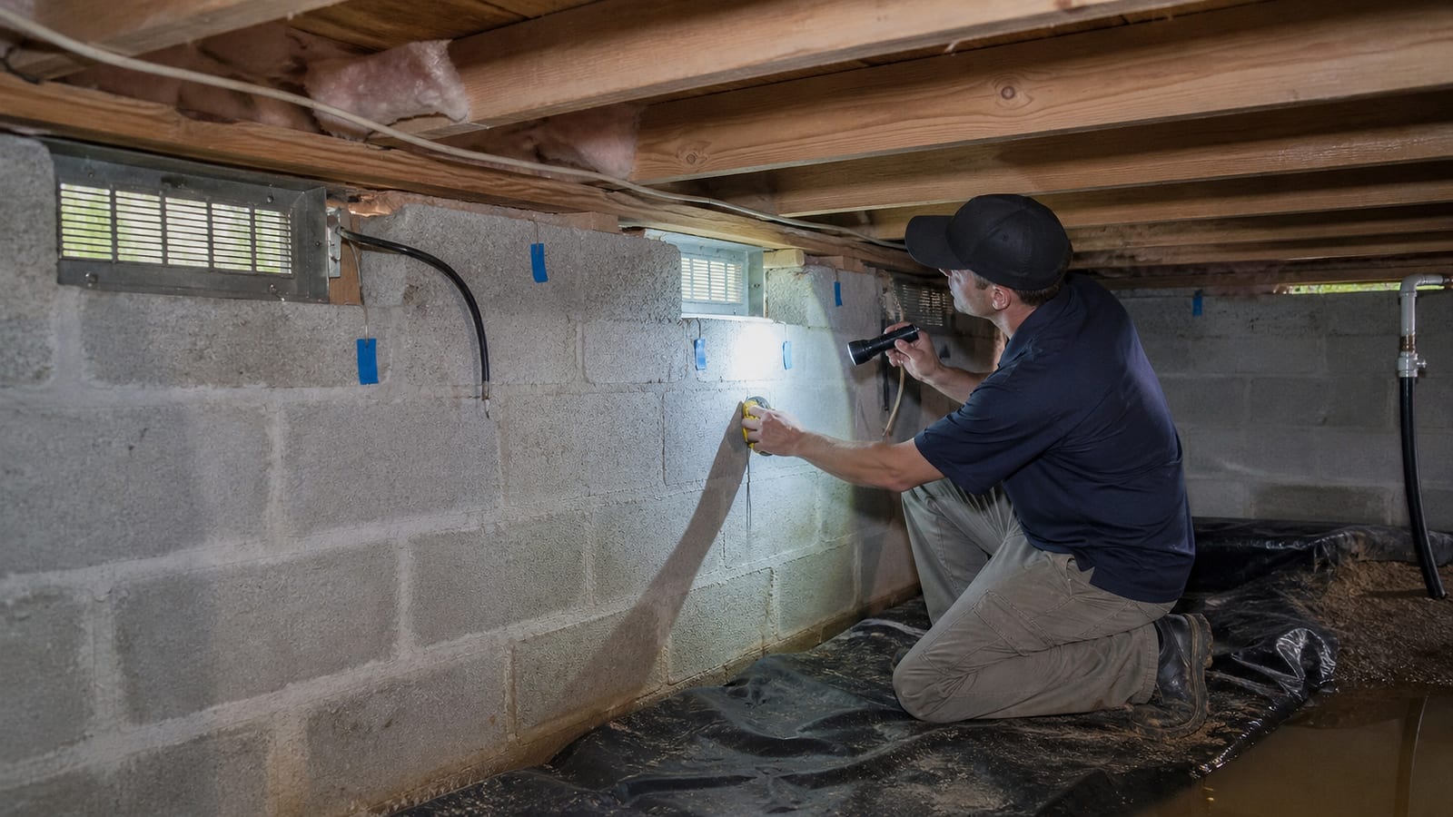 Crawl space insulation company scope review for a North Carolina crawl space