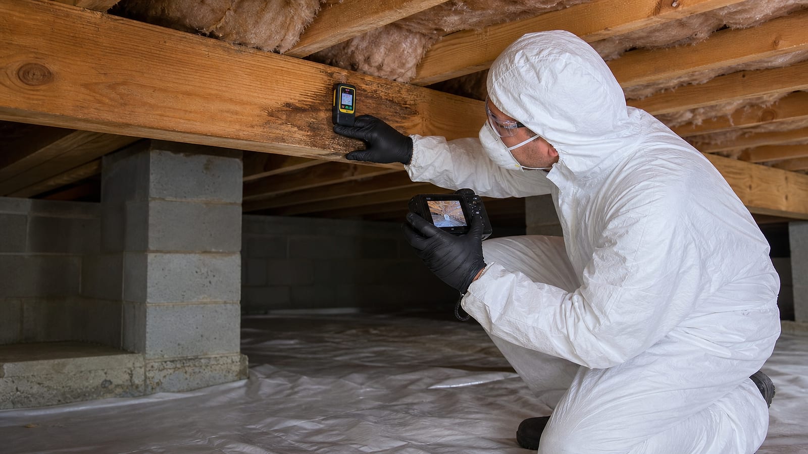 Crawl space mold remediation company scope review for a North Carolina crawl space