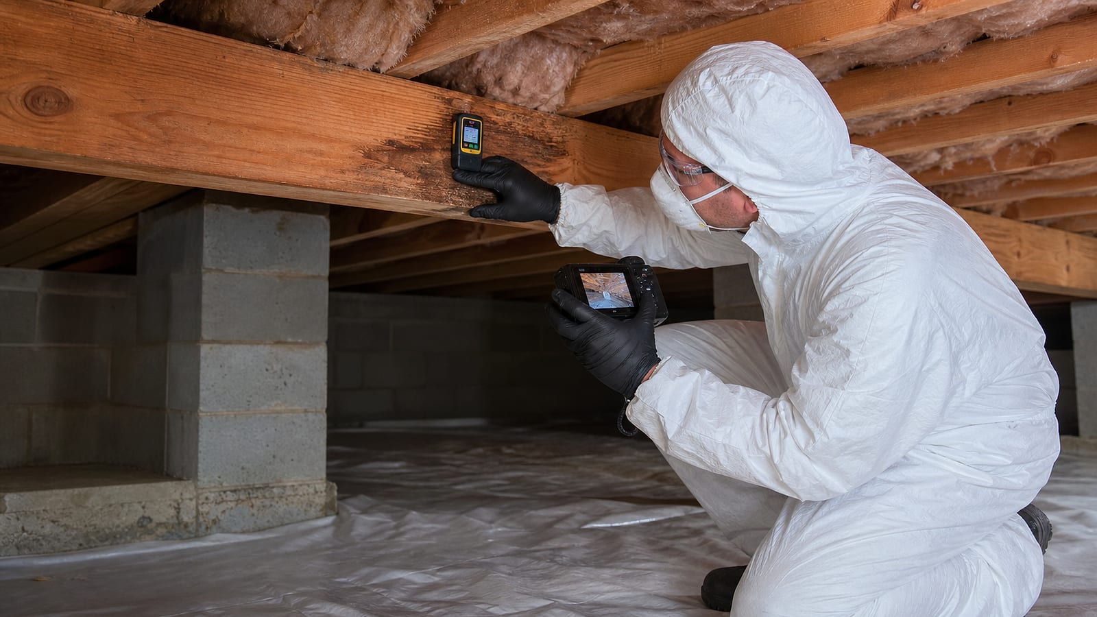 Crawl space mold remediation near me scope review for a North Carolina crawl space