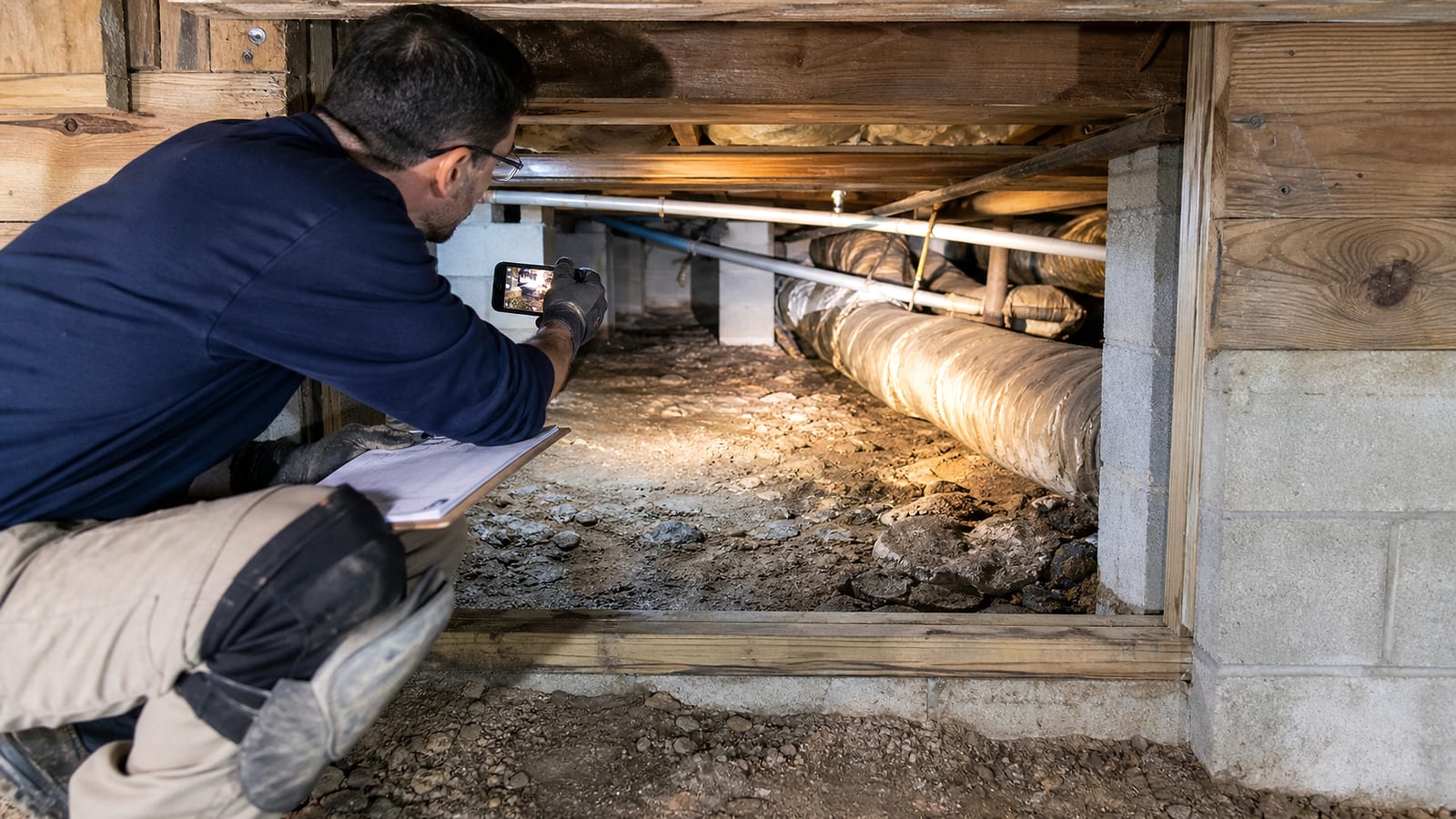 Crawl space structural repair near me scope review for a North Carolina crawl space