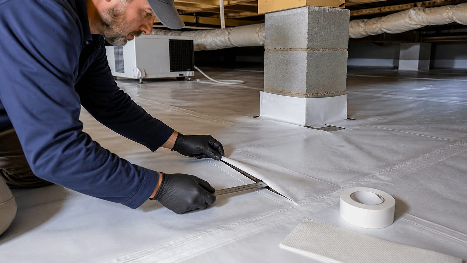 Crawl space vapor barrier contractor scope review for a North Carolina crawl space