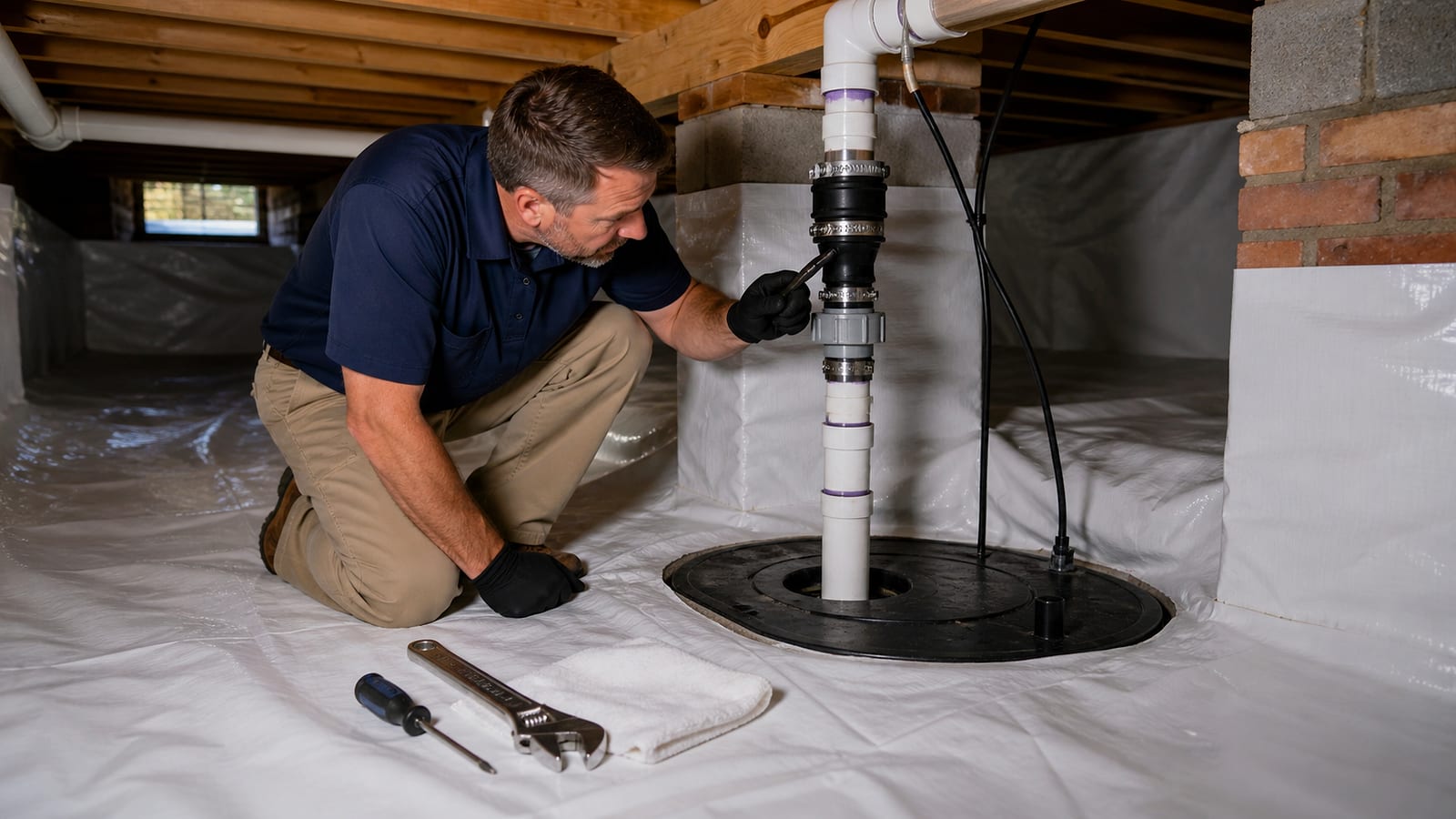 Flooded crawl space repair scope review for a North Carolina crawl space