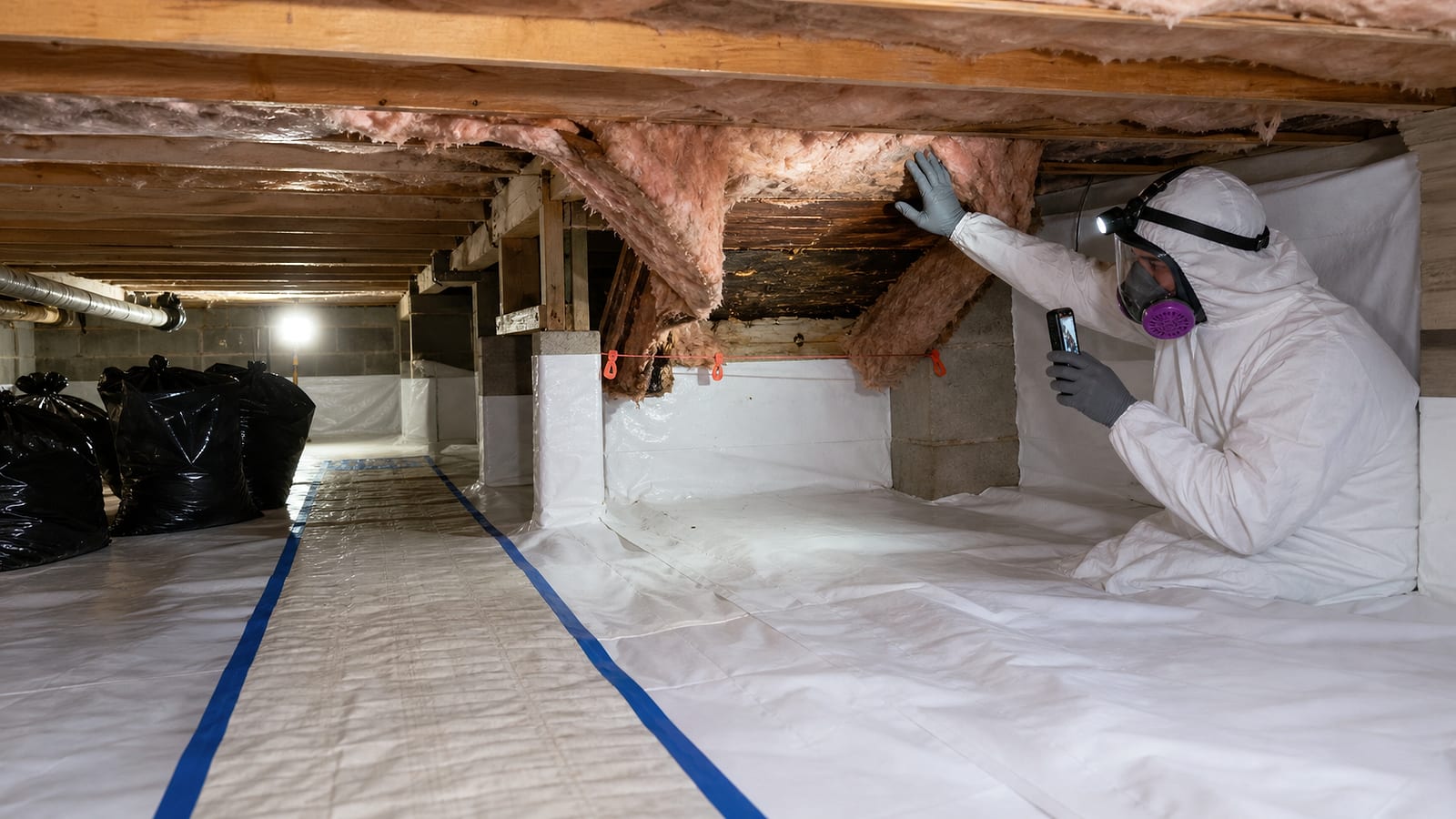 Mold under house removal scope review for a North Carolina crawl space