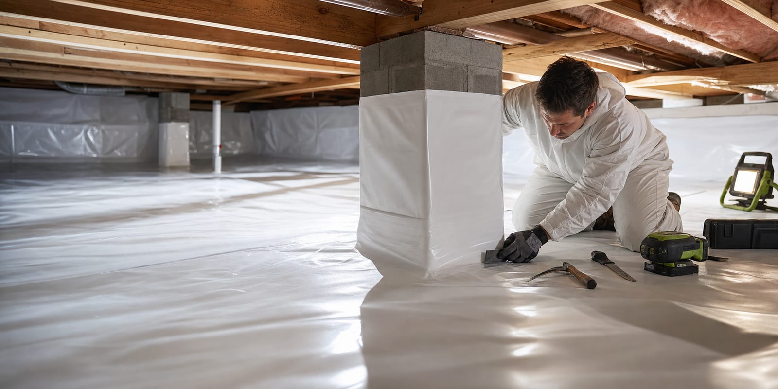 Finished crawl space encapsulation system